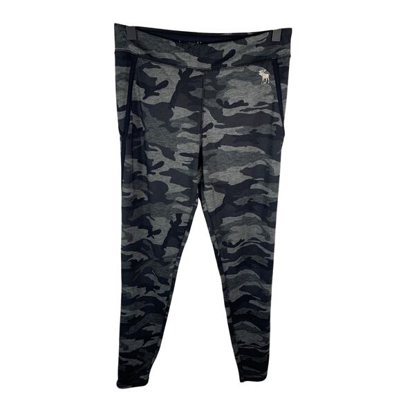 Abercrombie Kids Camouflage Leggings Size 15/16 Gray & Black Polyester/Elastane - Picture 1 of 7